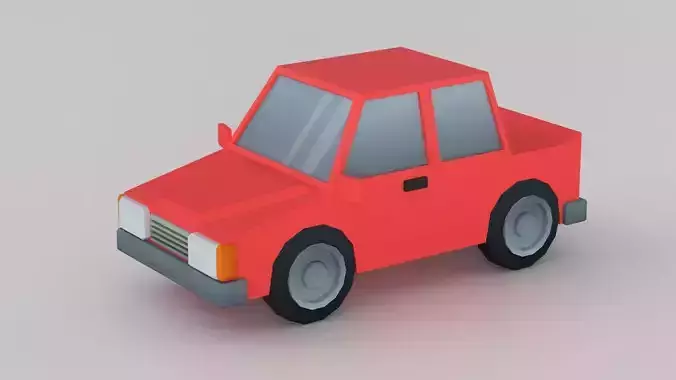 Cartoon Low Poly Car 02 - Sedan
