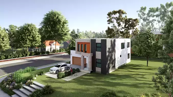 Four Bedrooms Modern House Model 