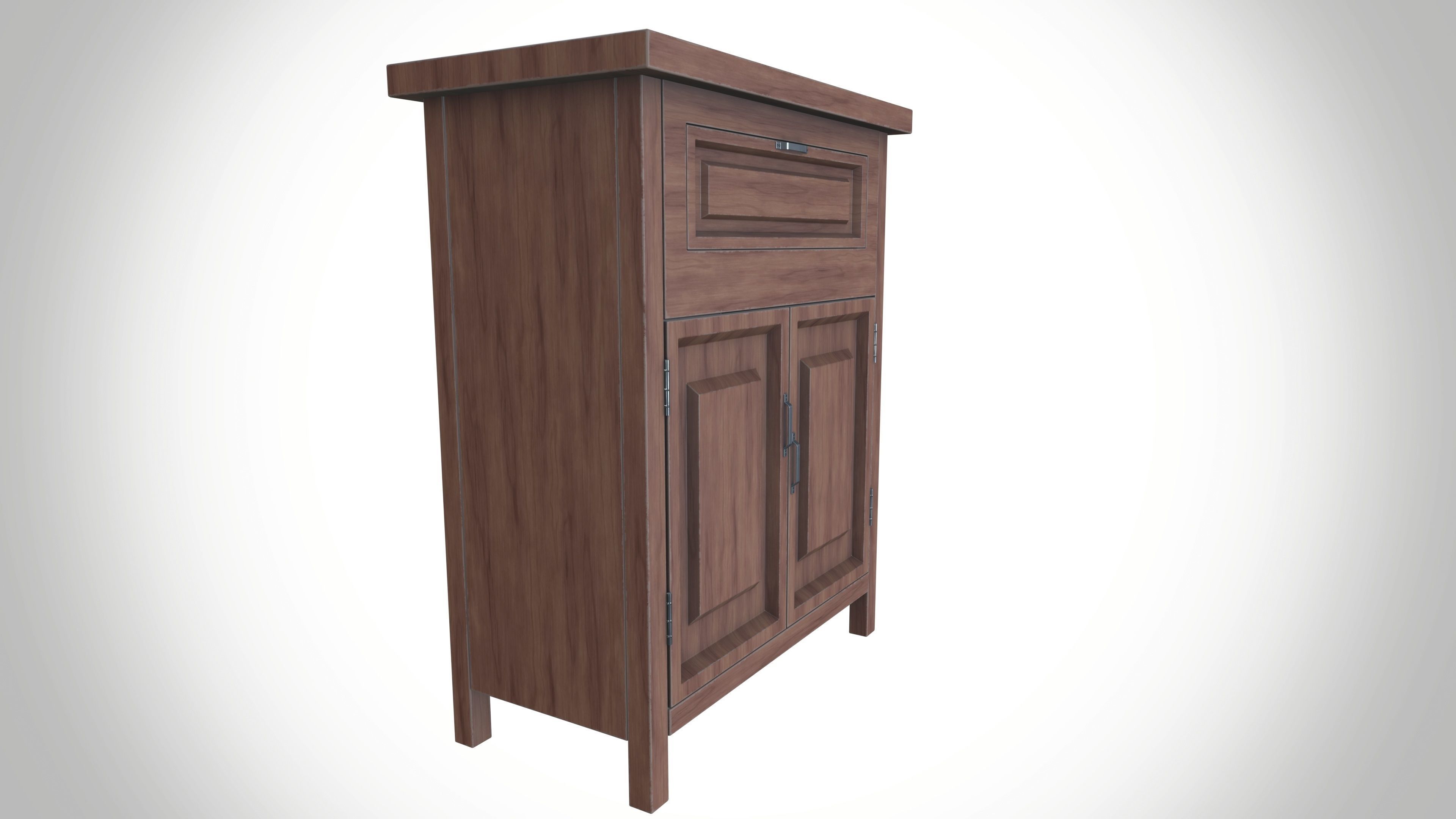 wooden cupboard 3D model_5