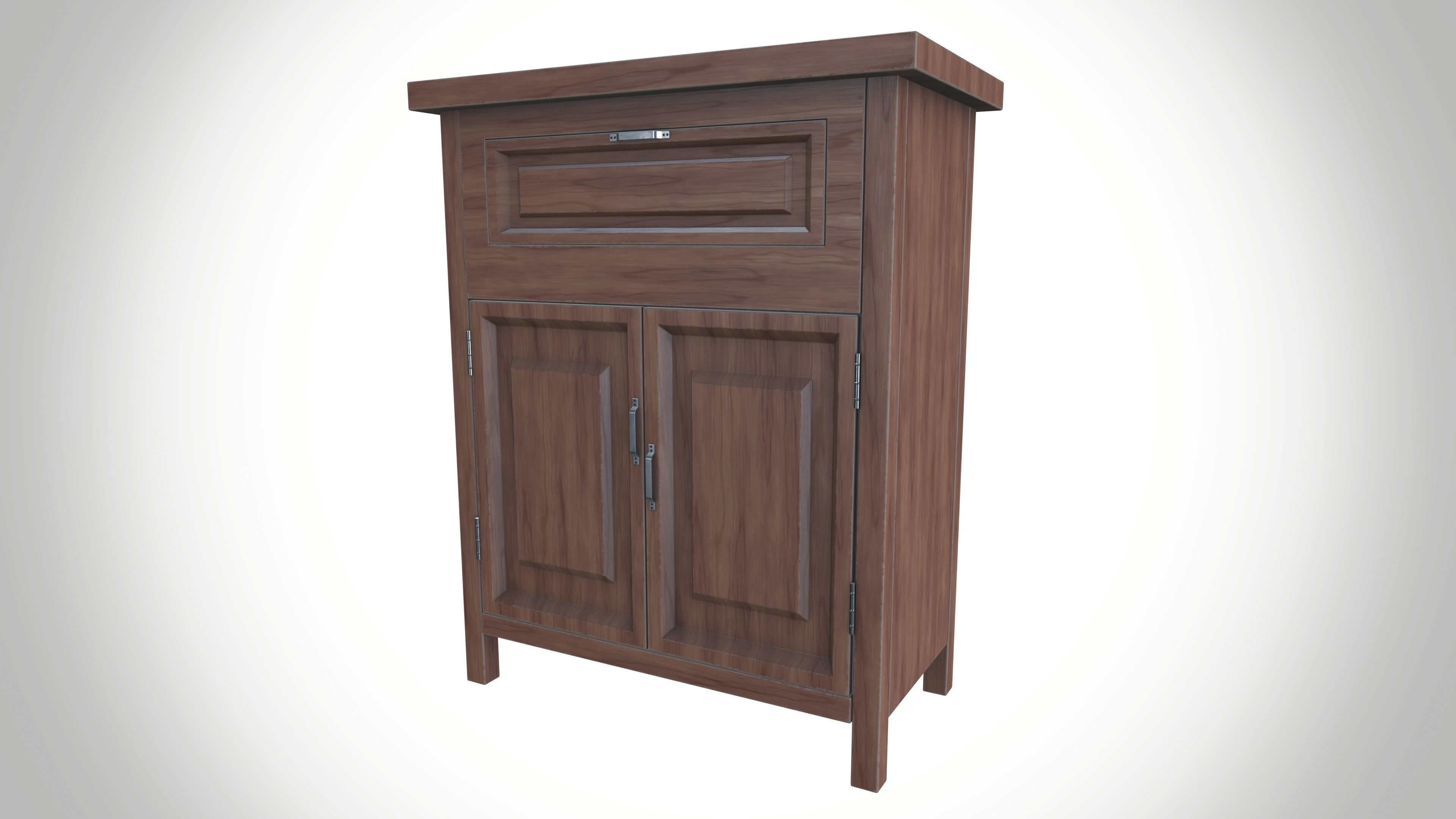 wooden cupboard 3D model_2
