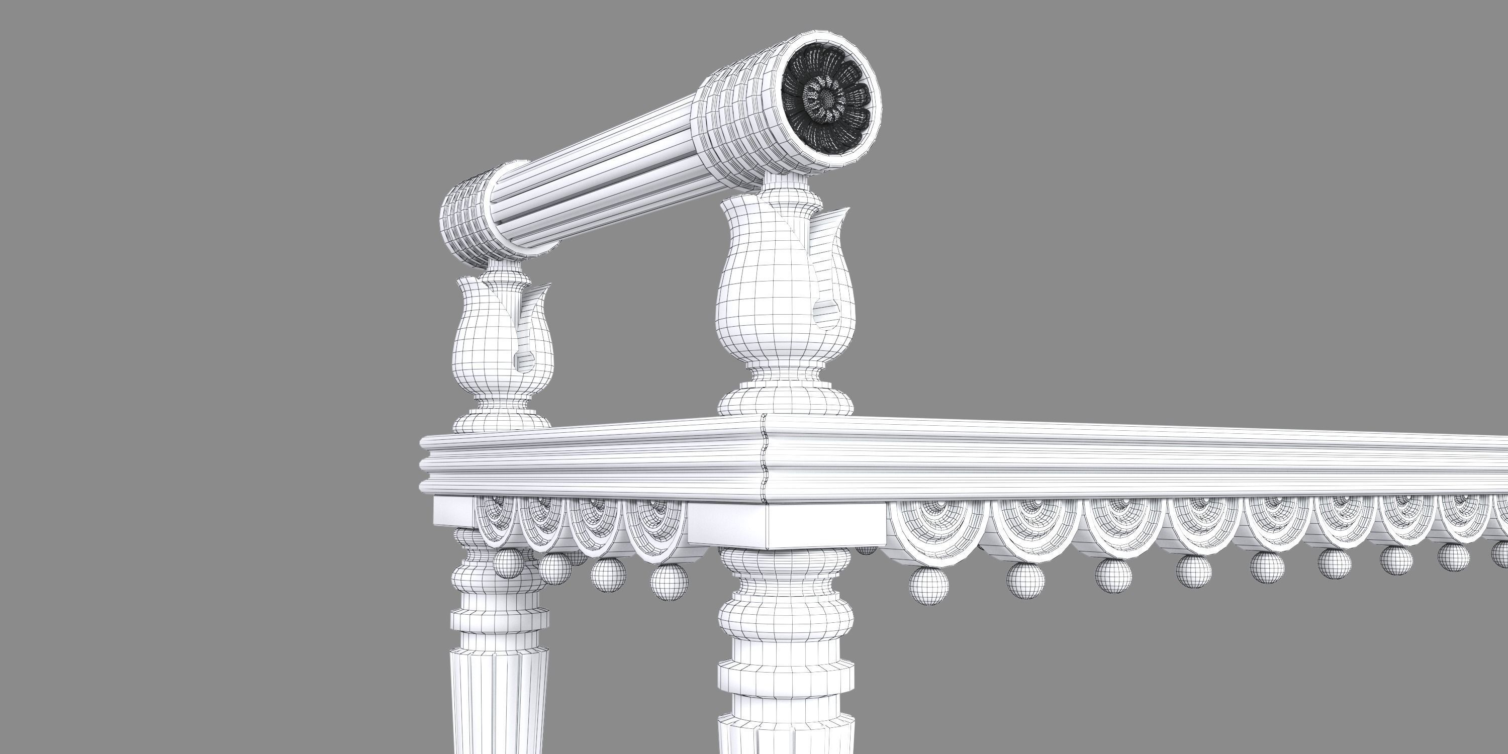 REGENCY OAK HALL BENCH 3D model_14