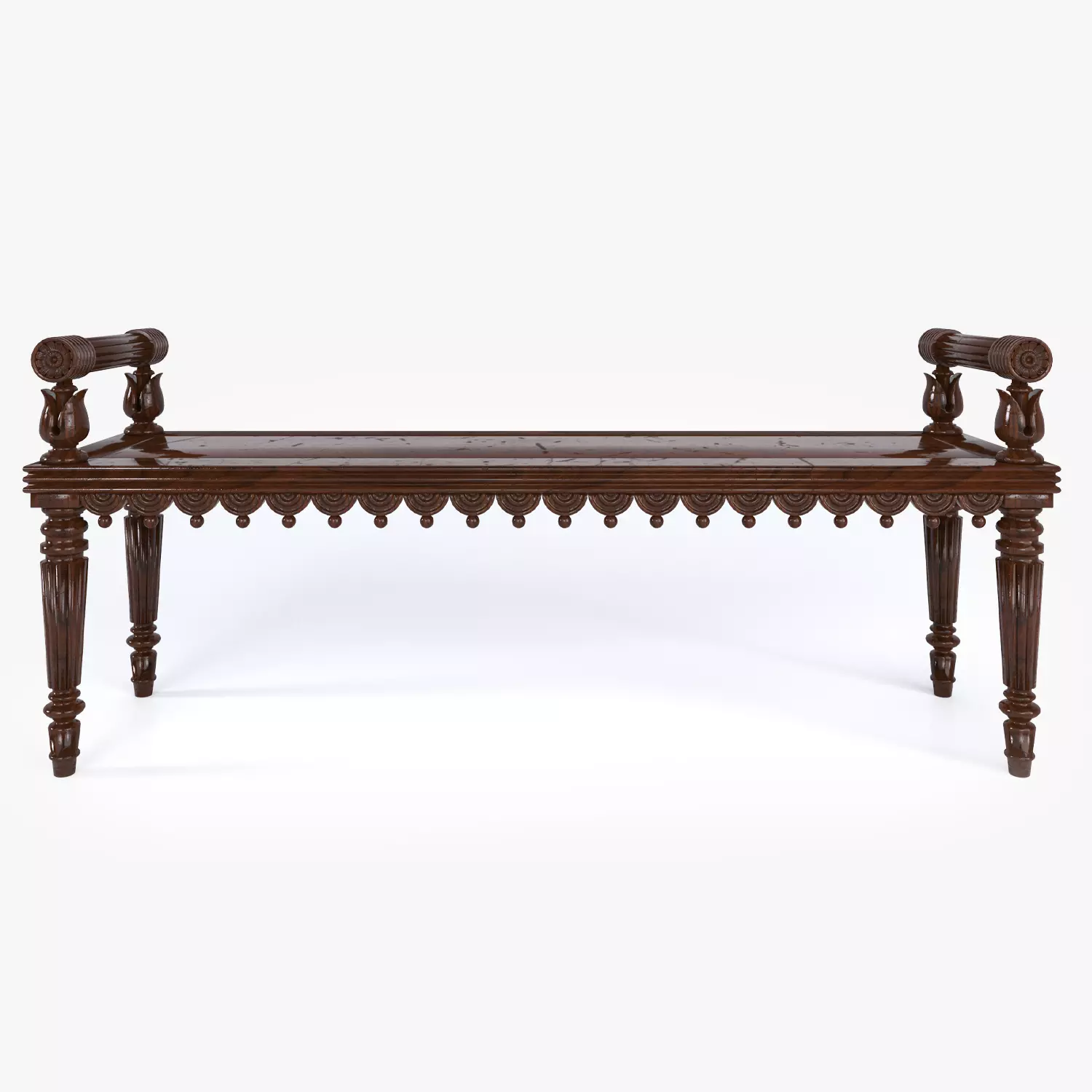 REGENCY OAK HALL BENCH 3D model_0