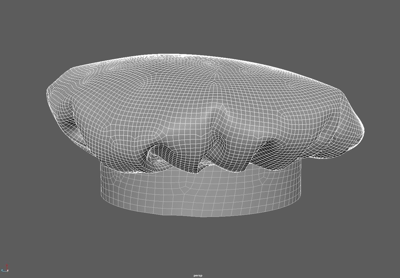 Chef Hat Mid-poly 3d model 3D model_21