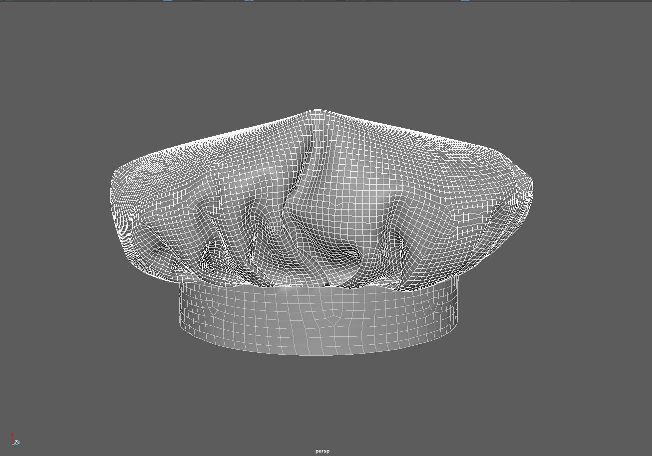 Chef Hat Mid-poly 3d model 3D model_19