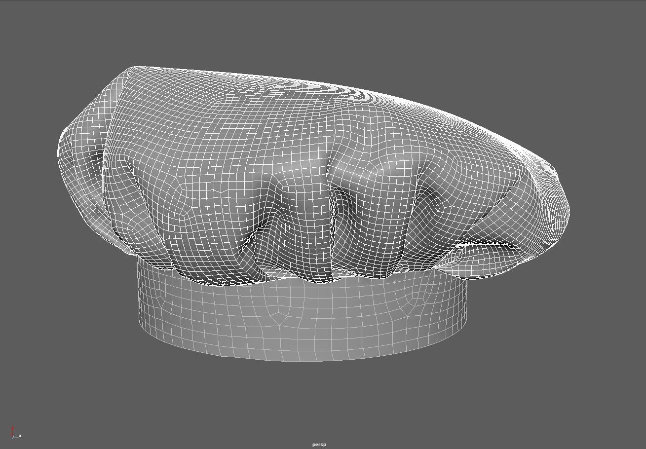 Chef Hat Mid-poly 3d model 3D model_25