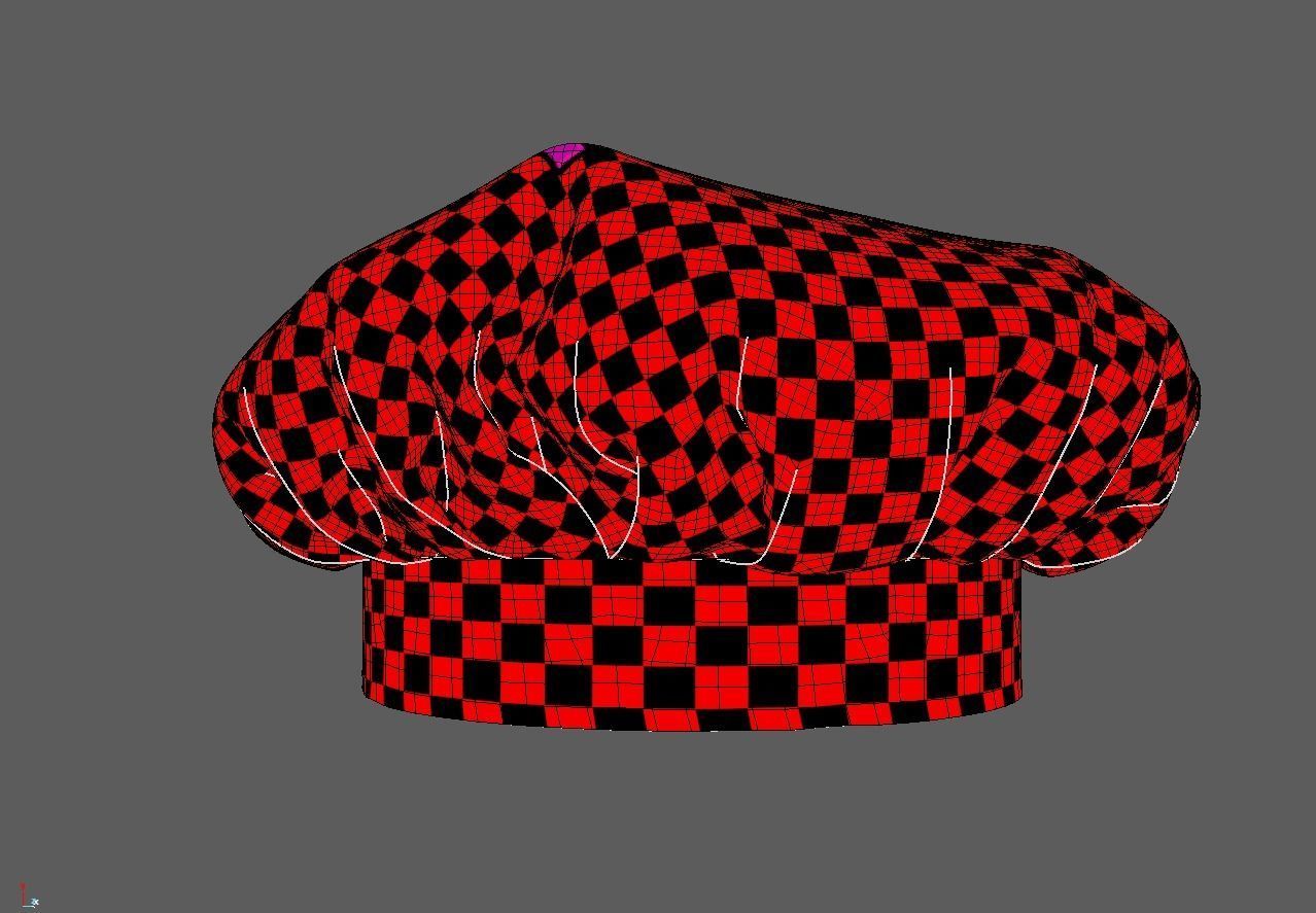 Chef Hat Mid-poly 3d model 3D model_28