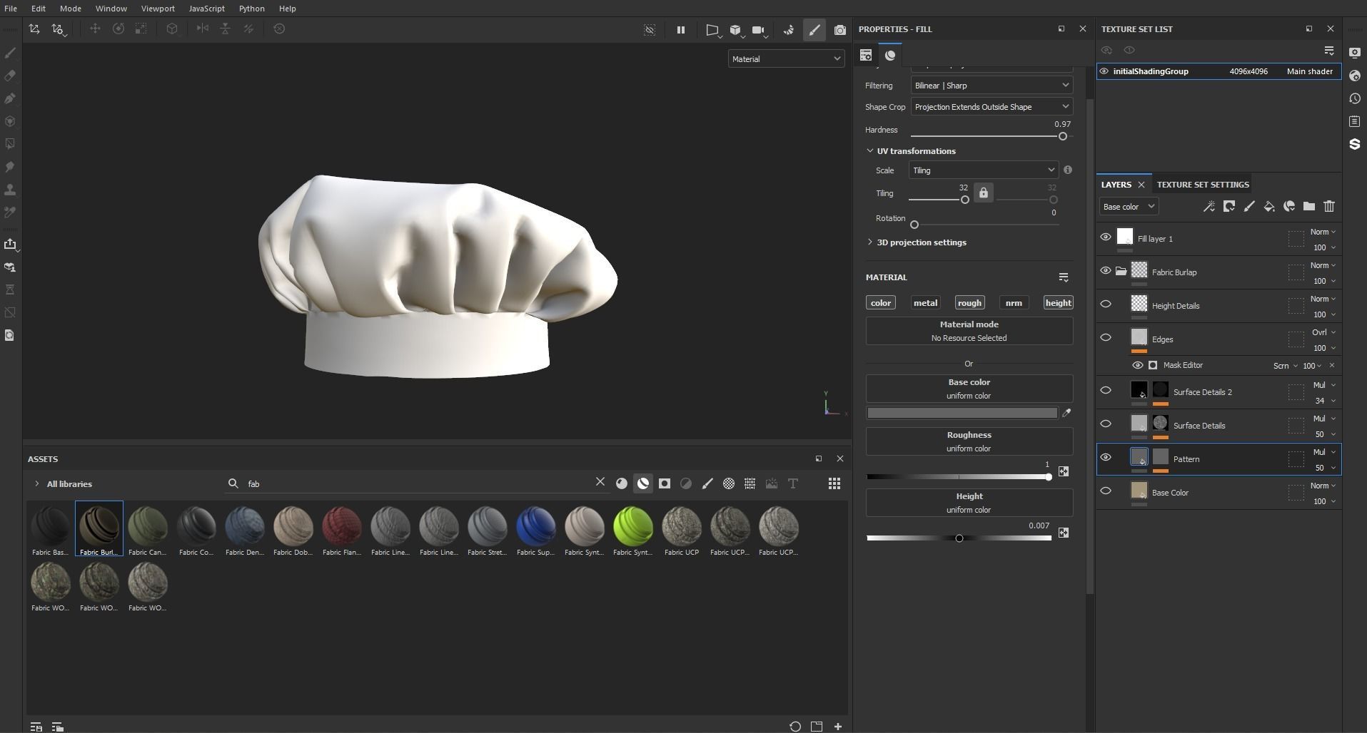 Chef Hat Mid-poly 3d model 3D model_22