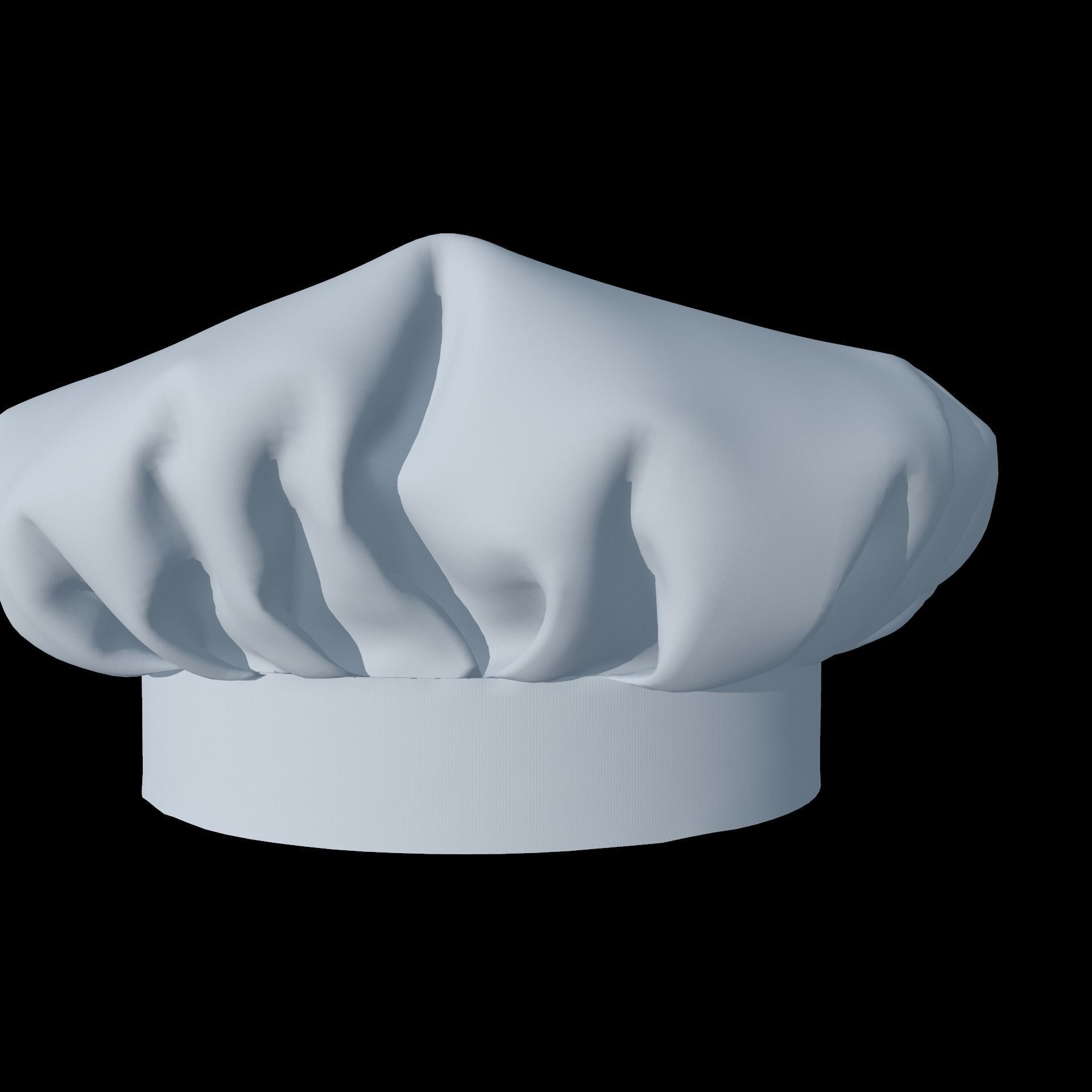 Chef Hat Mid-poly 3d model 3D model_3