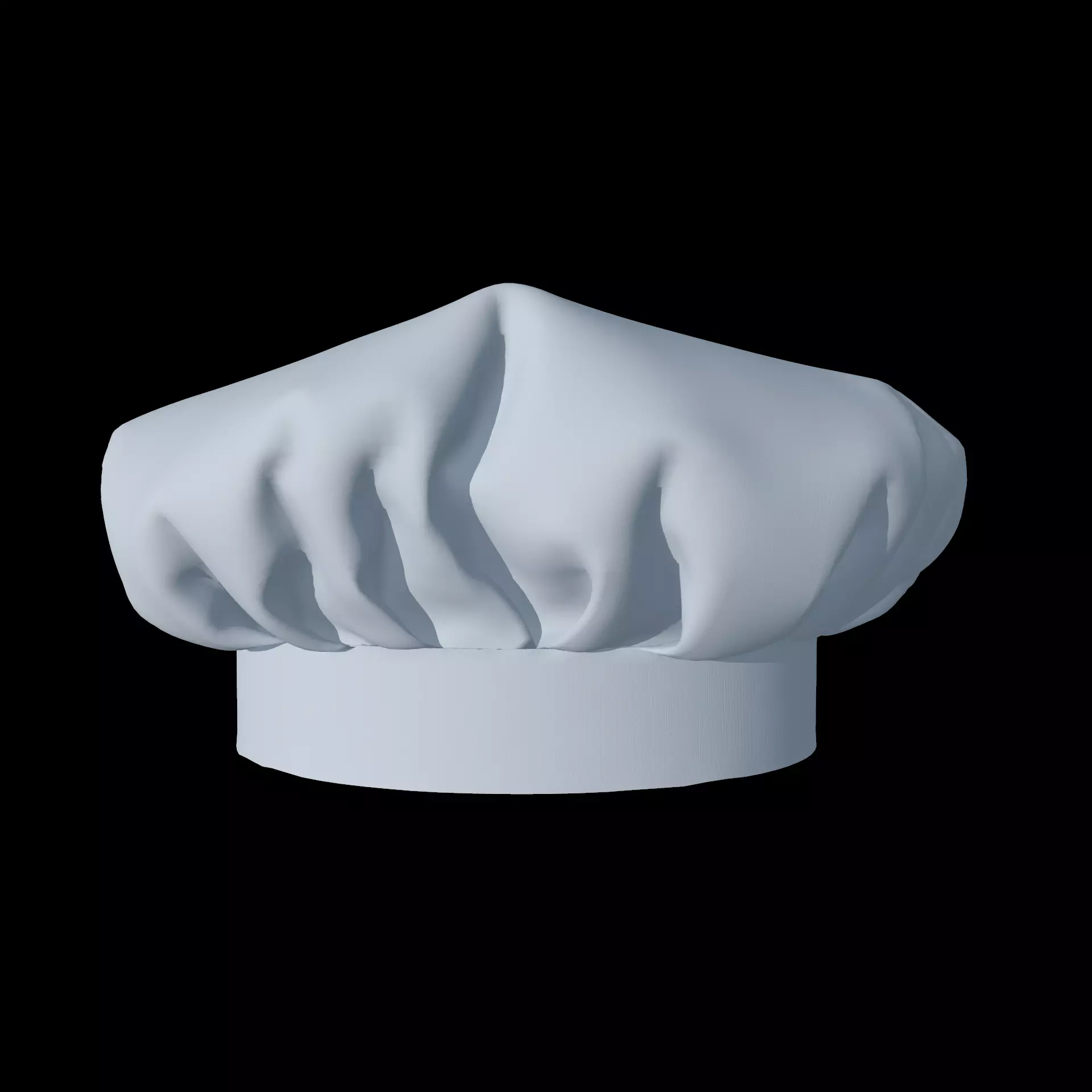 Chef Hat Mid-poly 3d model 3D model_0