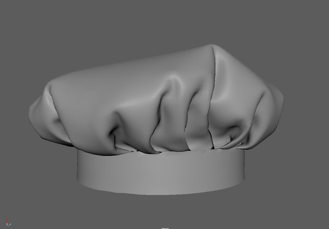 Chef Hat Mid-poly 3d model 3D model_12
