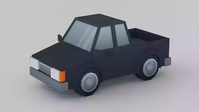 Cartoon Low Poly Car 03 - Pickup Truck