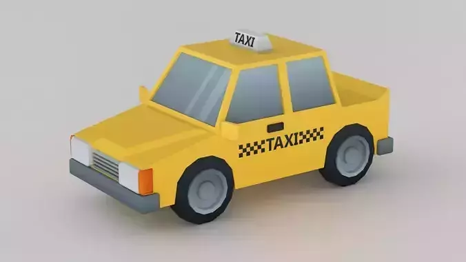 Cartoon Low Poly Car 04 - Taxi