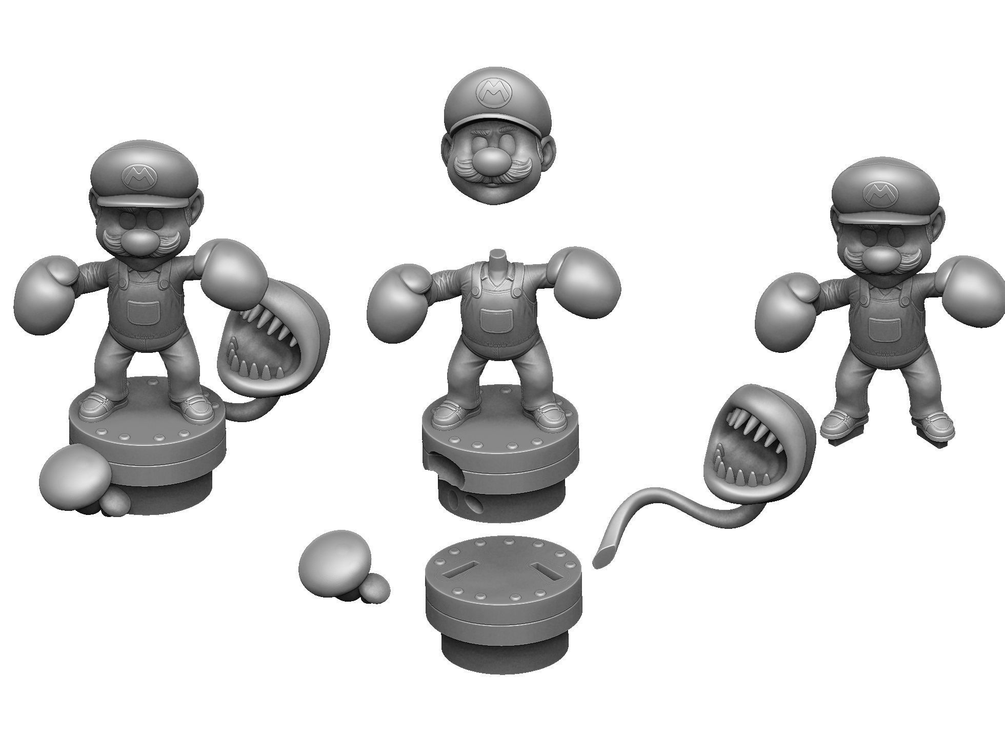 MARIO FOR 3D PRINTING STL super mario boxer 3D print model_26