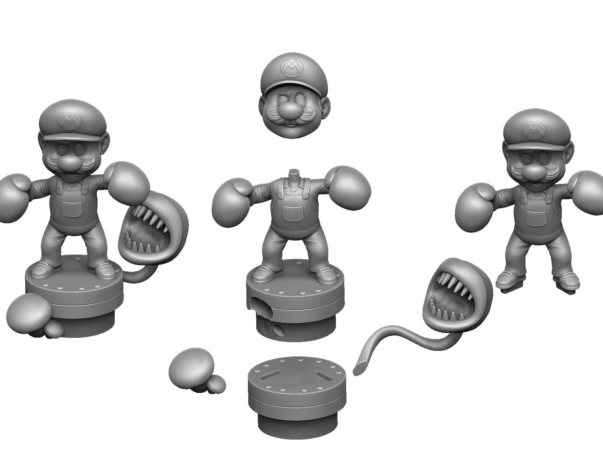MARIO FOR 3D PRINTING STL super mario boxer 3D print model_9