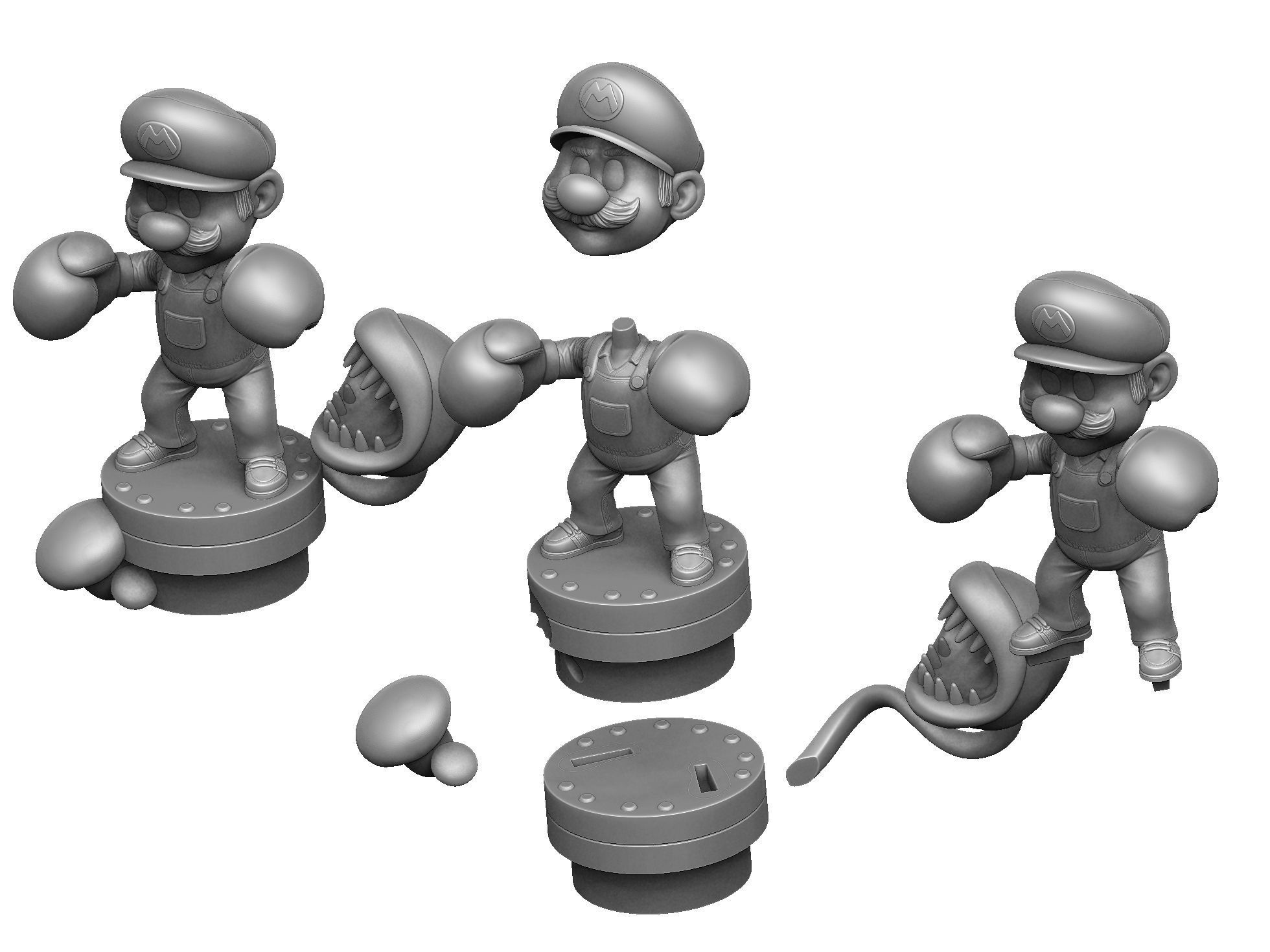 MARIO FOR 3D PRINTING STL super mario boxer 3D print model_25