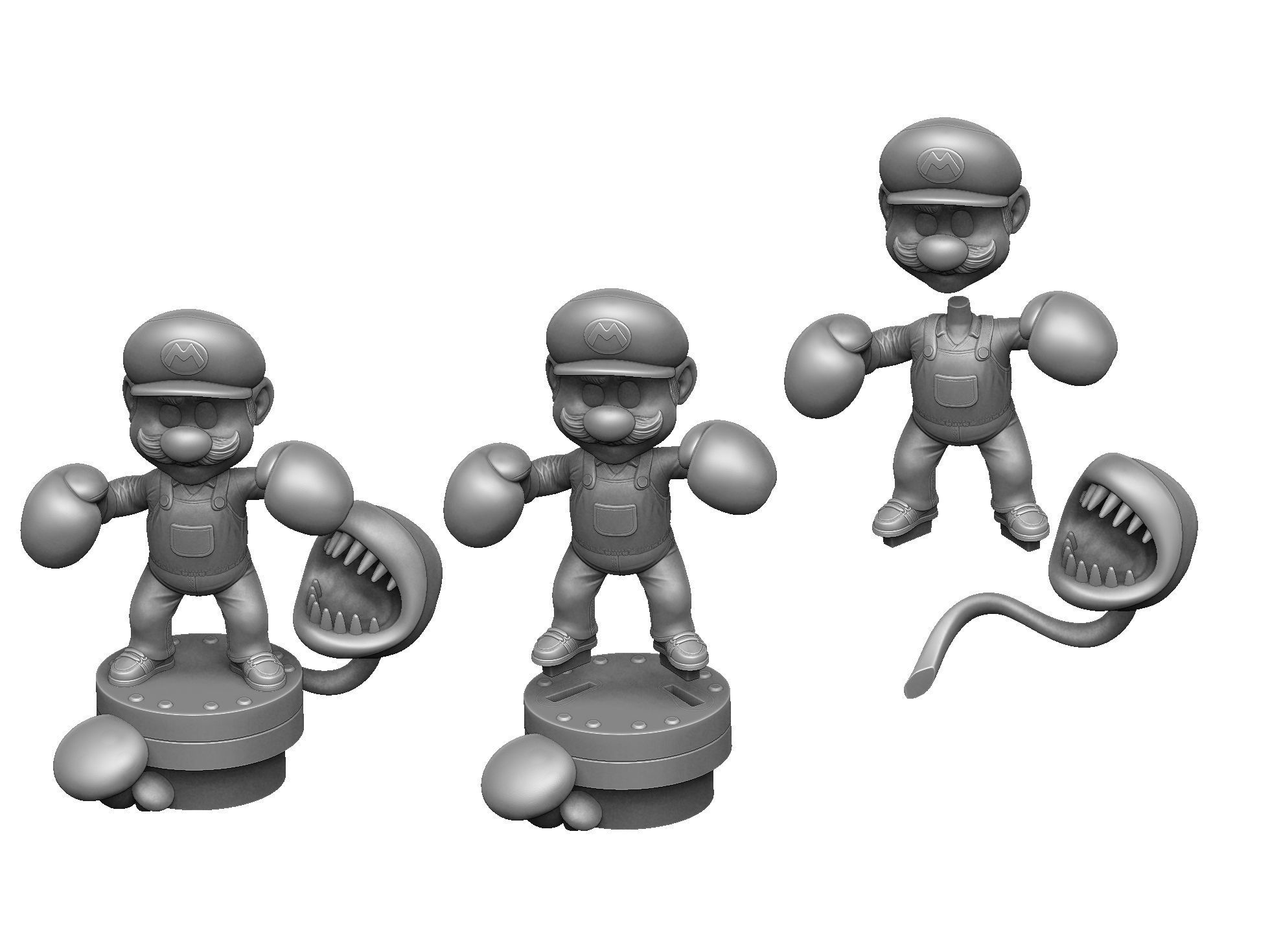 MARIO FOR 3D PRINTING STL super mario boxer 3D print model_23