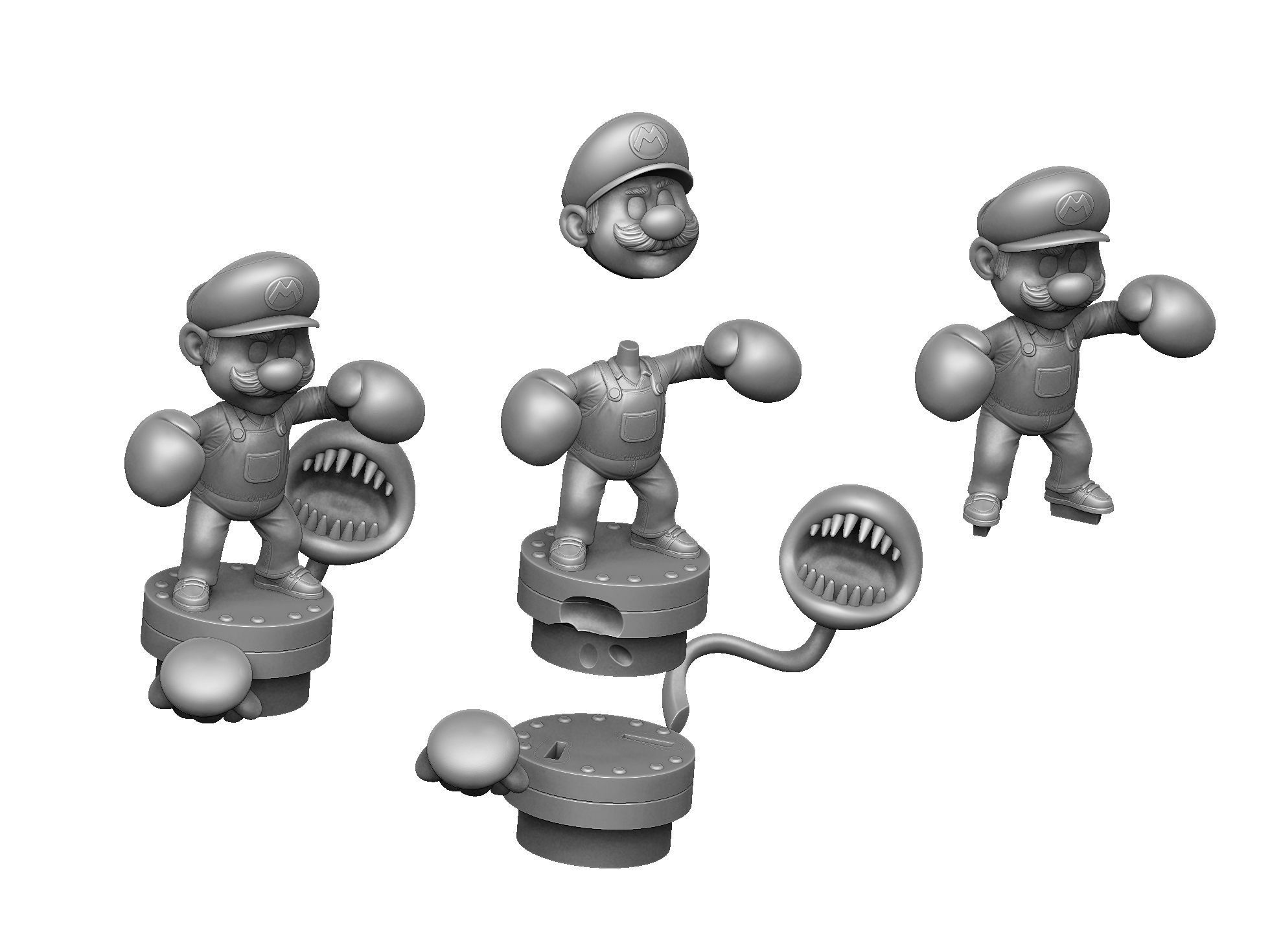 MARIO FOR 3D PRINTING STL super mario boxer 3D print model_27