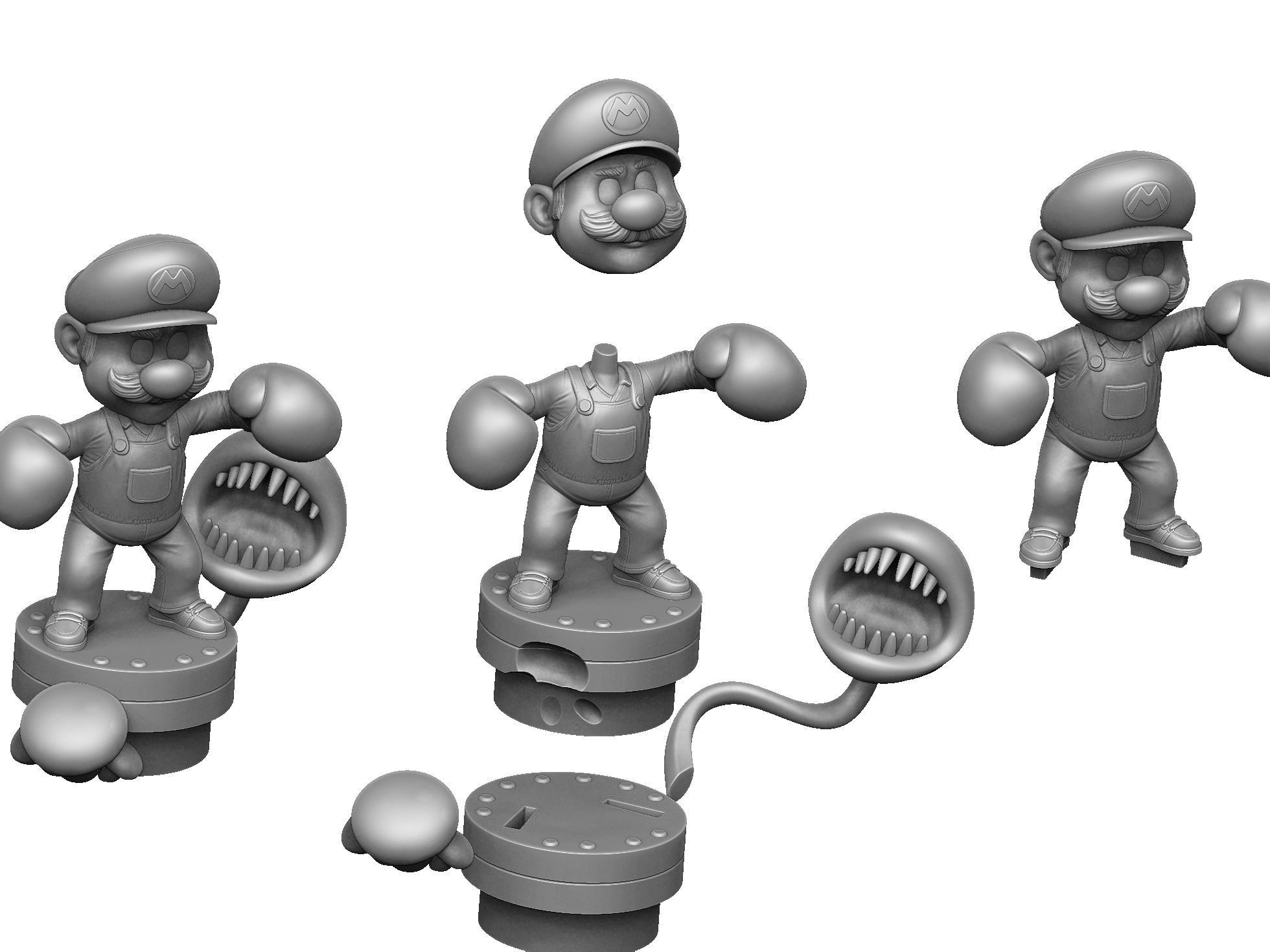 MARIO FOR 3D PRINTING STL super mario boxer 3D print model_24