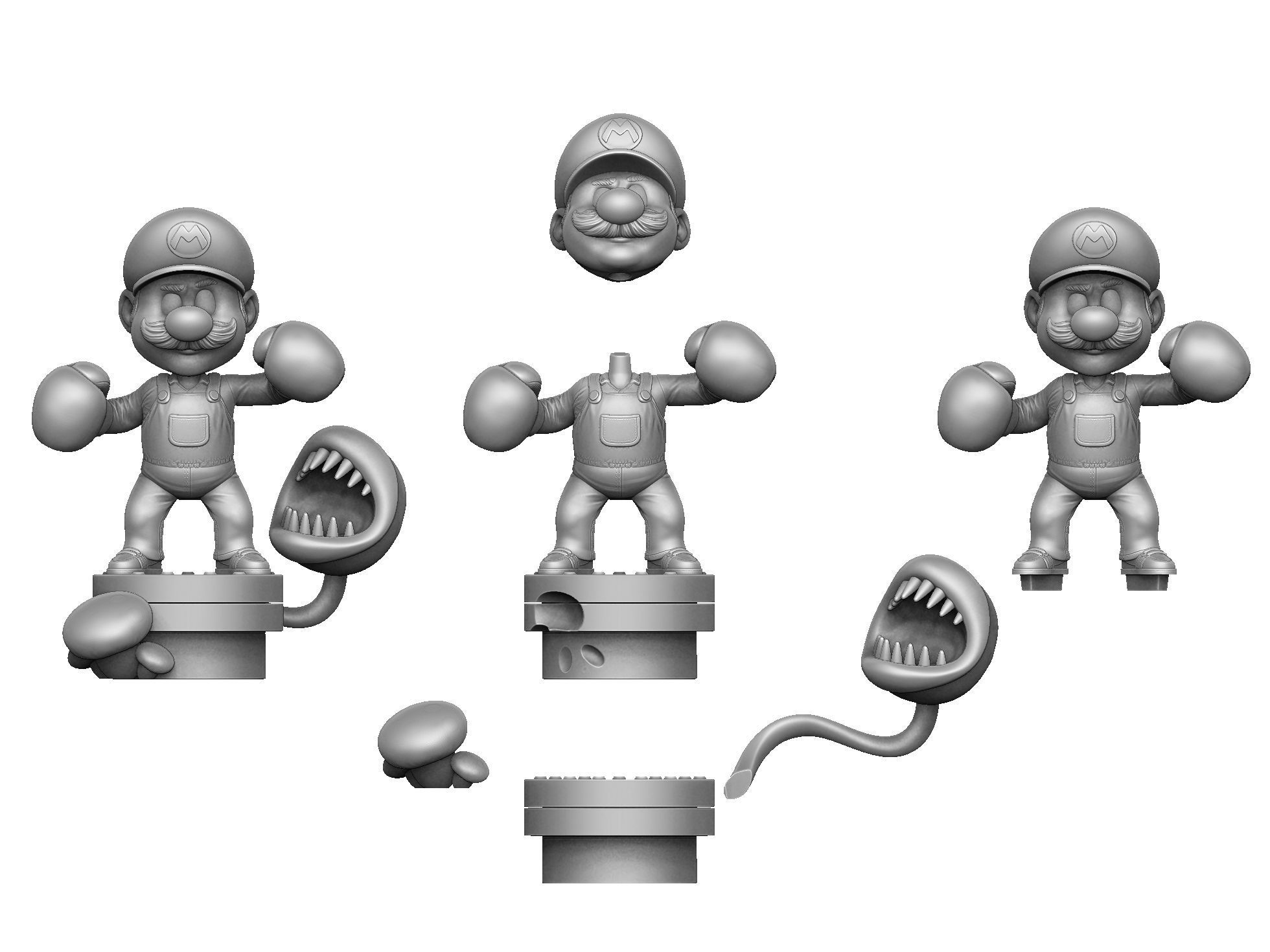 MARIO FOR 3D PRINTING STL super mario boxer 3D print model_28