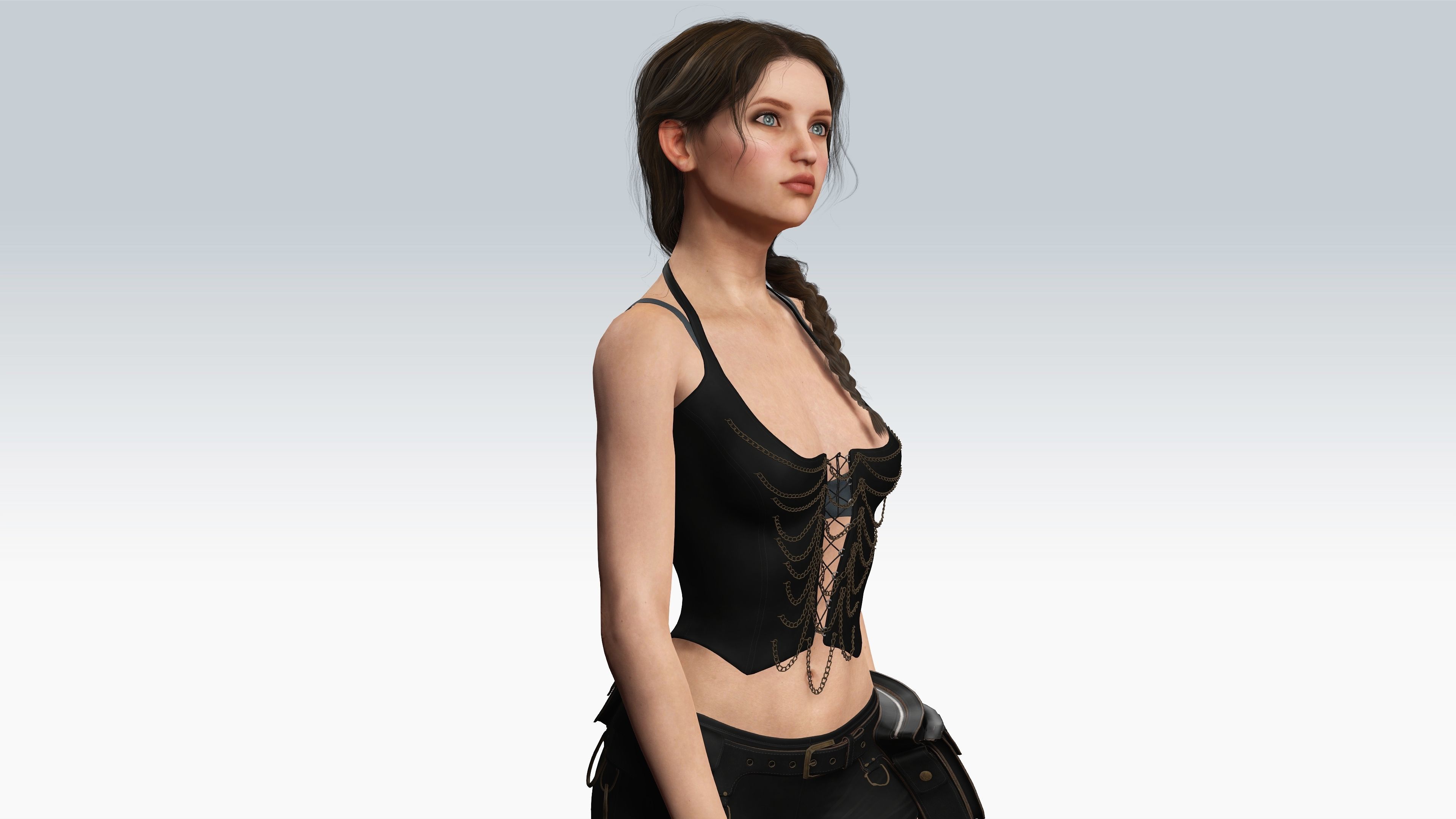 Sexy Character - Fully Rigged 3D model Low-poly 3D model_6