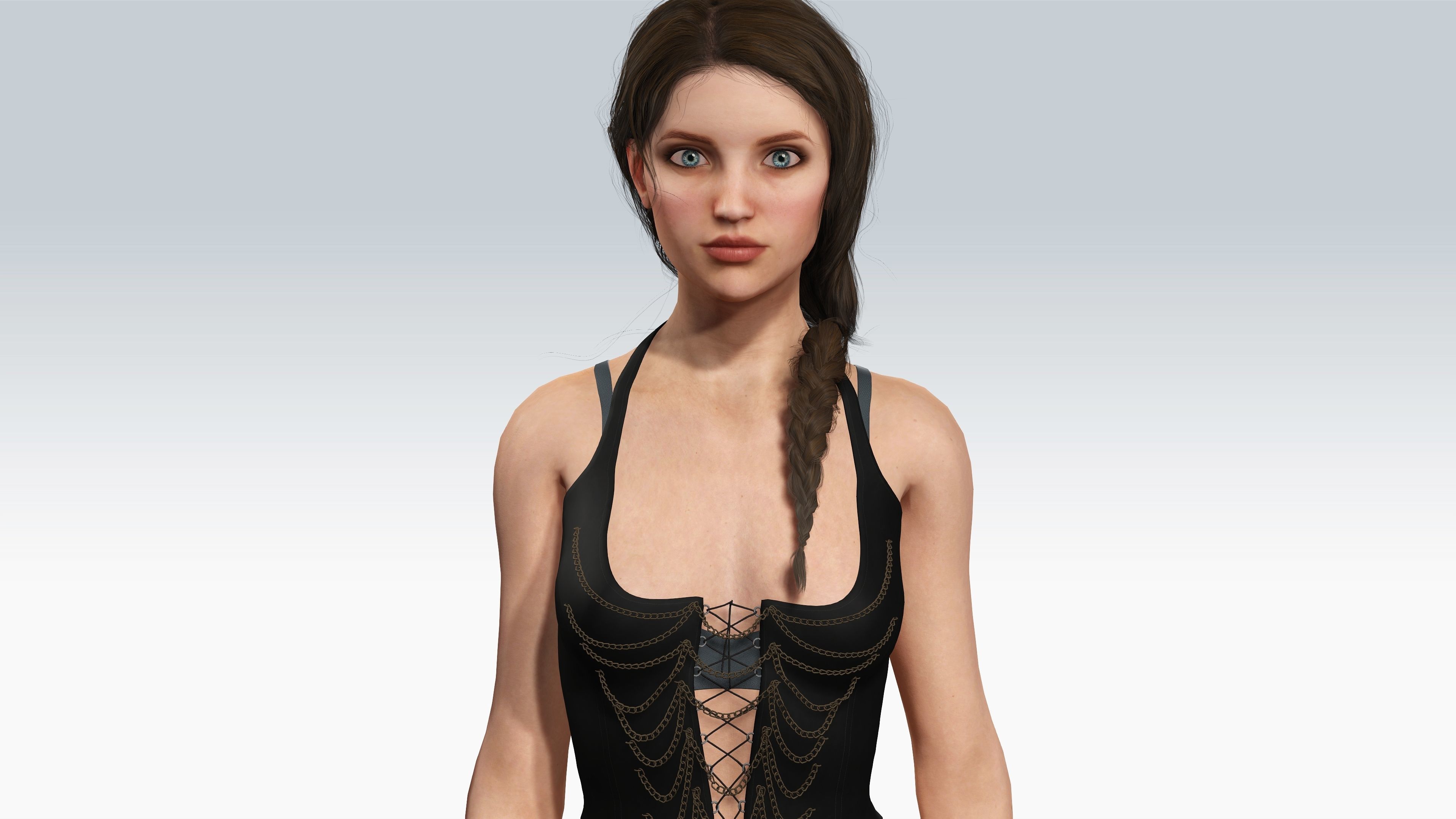 Sexy Character - Fully Rigged 3D model Low-poly 3D model_1