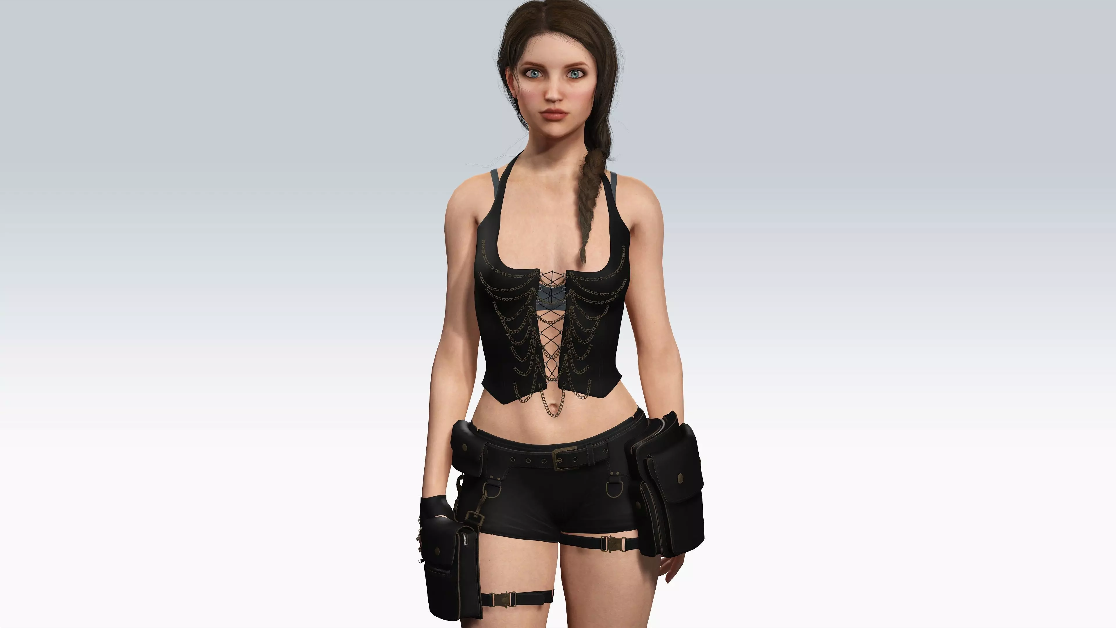 Sexy Character - Fully Rigged 3D model Low-poly 3D model_0