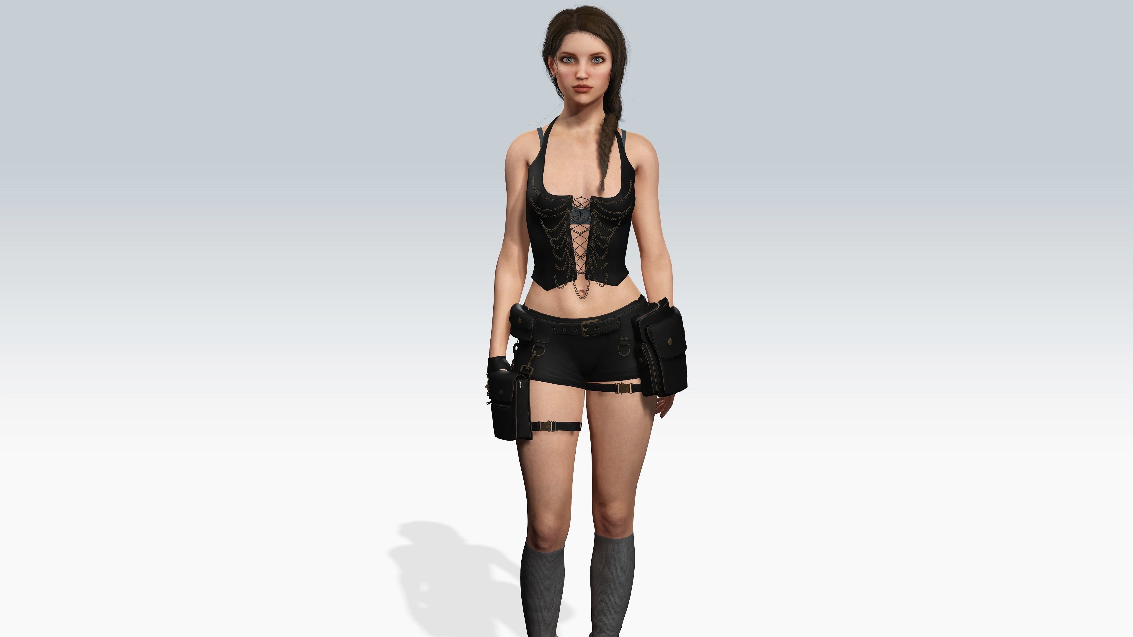 Sexy Character - Fully Rigged 3D model Low-poly 3D model_3