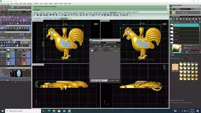 Chicken Hen Roster Pendant 3D print model