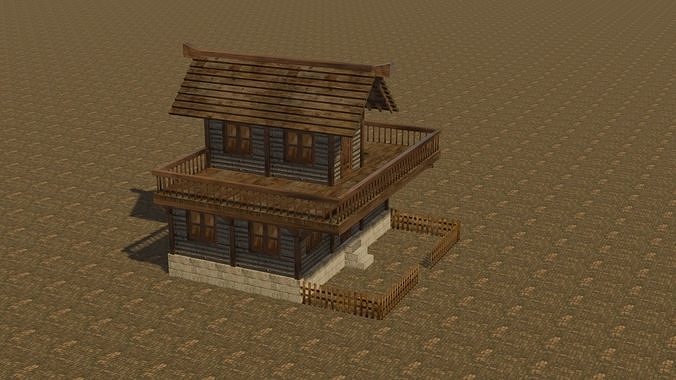Medieval house eight 9 Low-poly 3D model 6