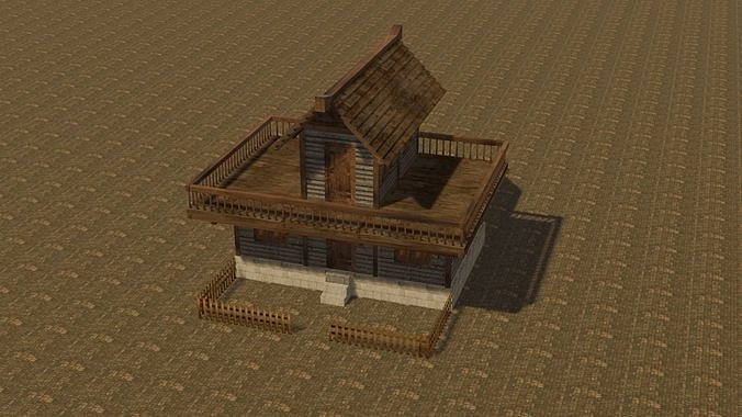 Medieval house eight 9 Low-poly 3D model 4