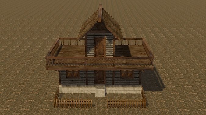 Medieval house eight 9 Low-poly 3D model 2