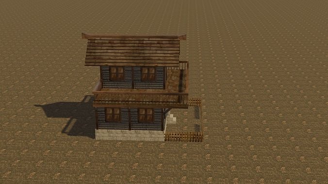 Medieval house eight 9 Low-poly 3D model 7