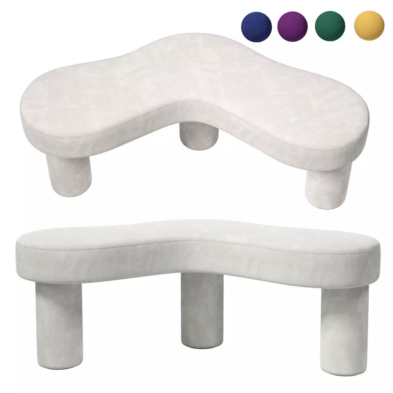 Maison figueras The velvet bench 3D model