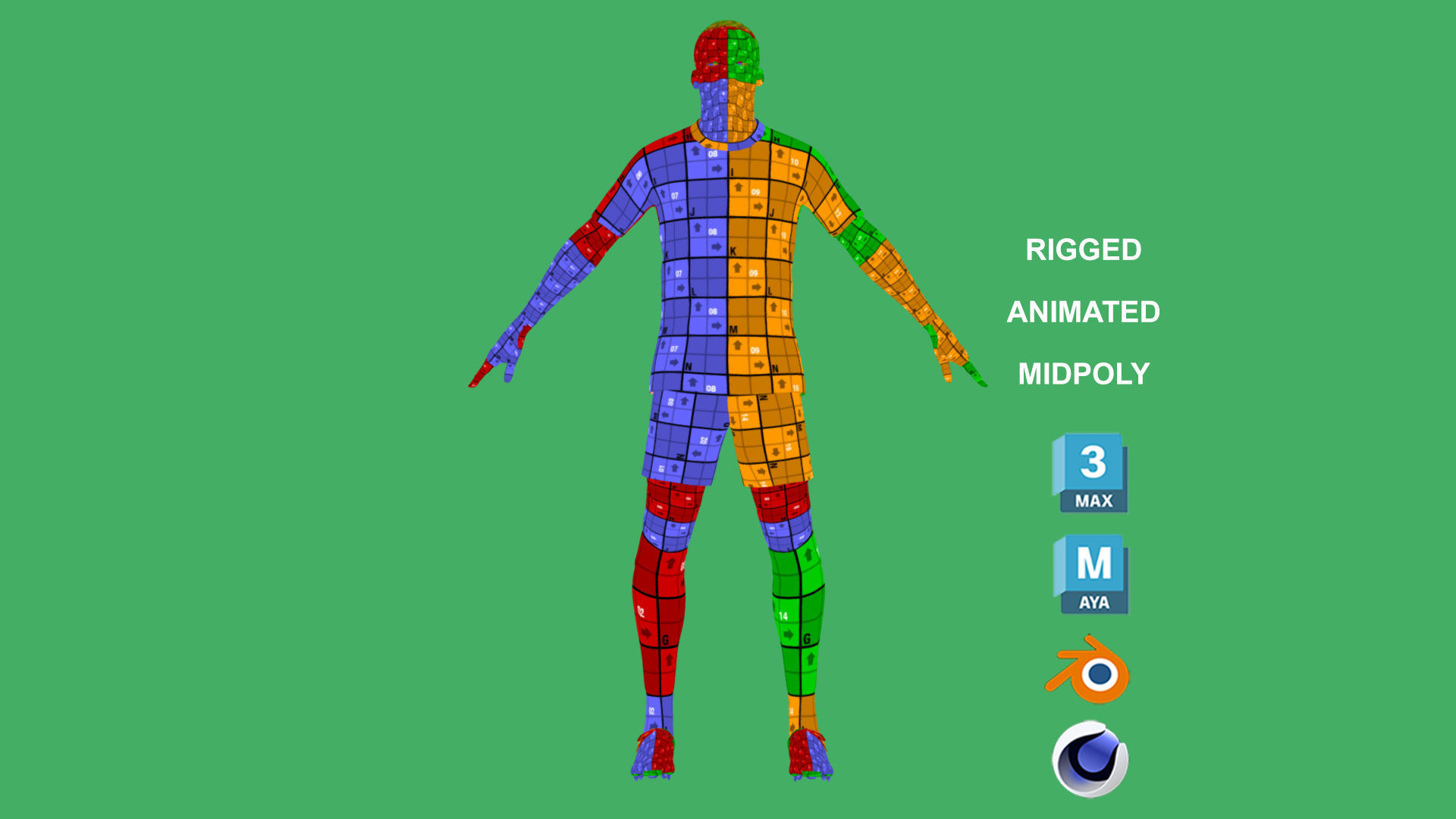 3D Rigged Ibrahima Konate France Euro 2024 3D model_4