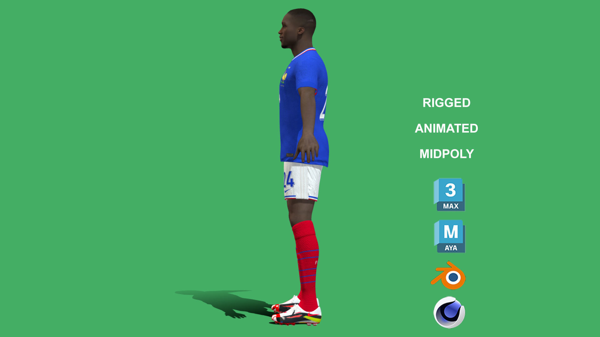 3D Rigged Ibrahima Konate France Euro 2024 3D model_11