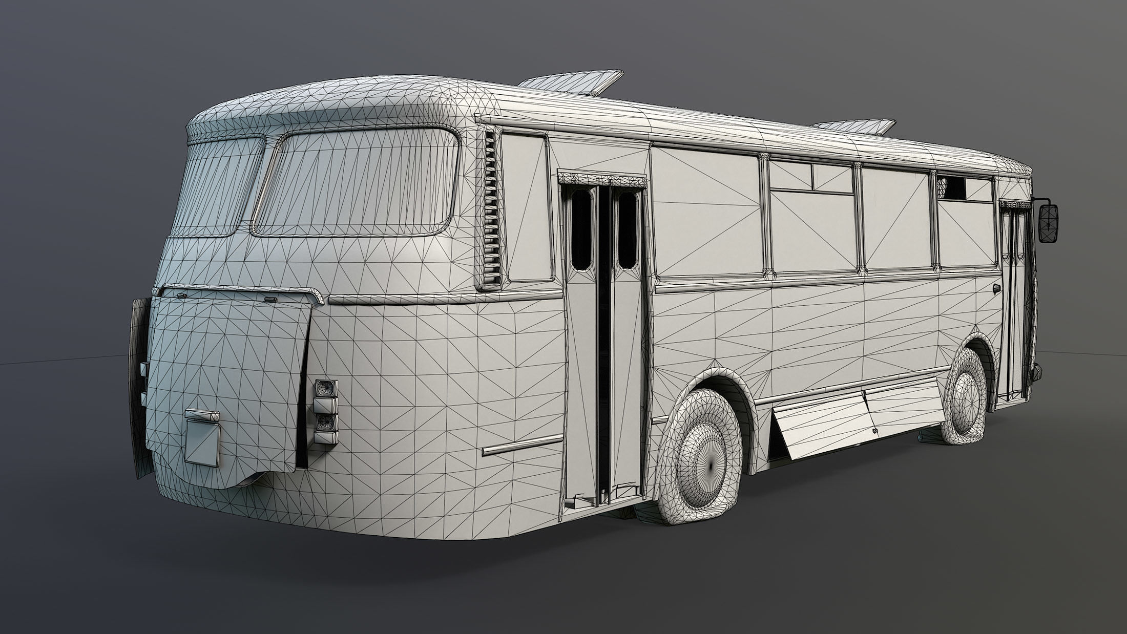 LAZ-695N Bus Game Ready Set Low-poly 3D model_18