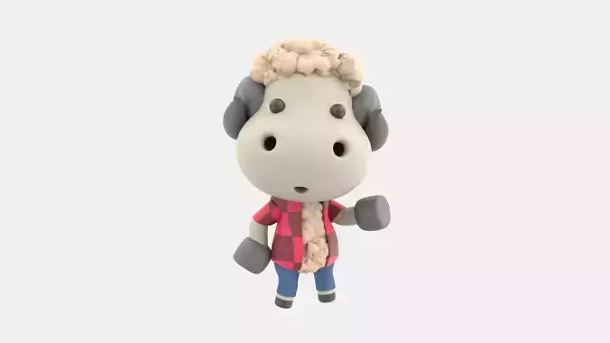 Cute Sheep 3D Illustration