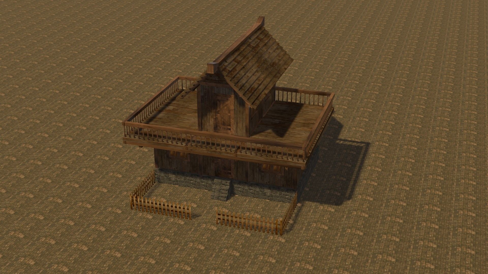 Medieval house eight 6 Low-poly 3D model_3