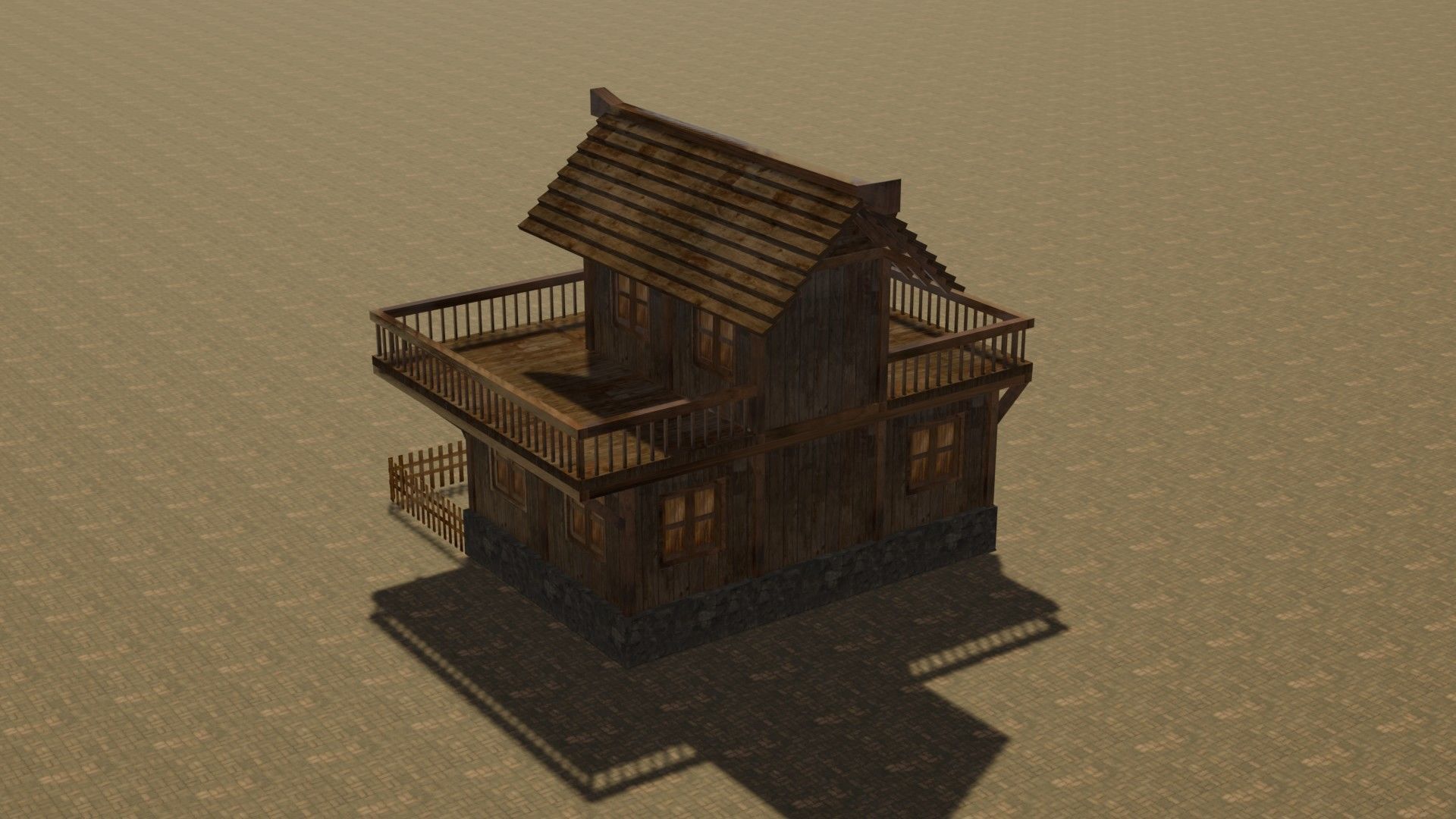 Medieval house eight 6 Low-poly 3D model_8