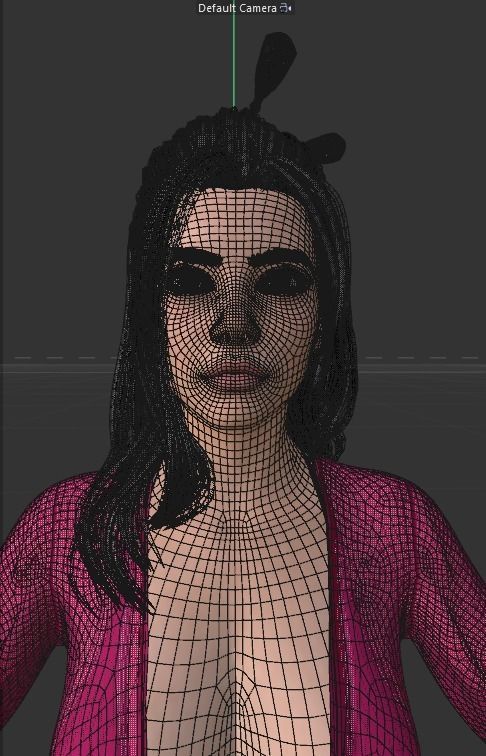 Photo realistic looking White female  Low-poly 3D model_5