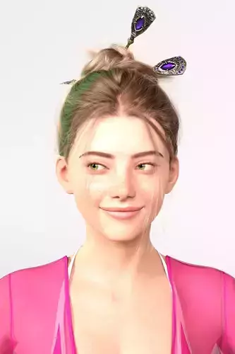 Photo realistic looking White female  Low-poly 3D model