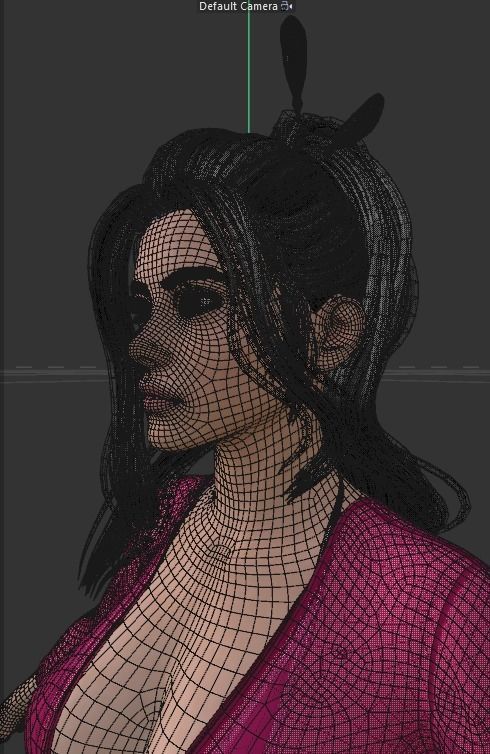 Photo realistic looking White female  Low-poly 3D model_6