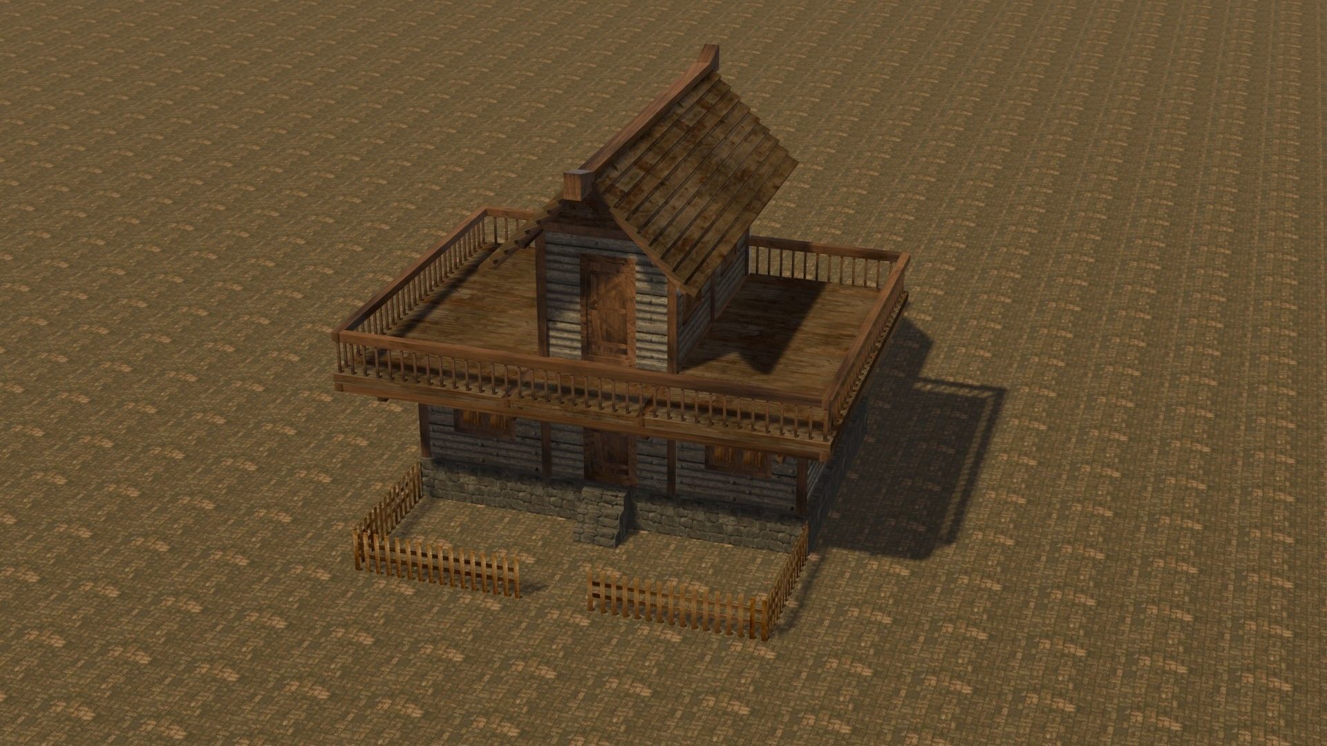 Medieval house eight 4 Low-poly 3D model_3