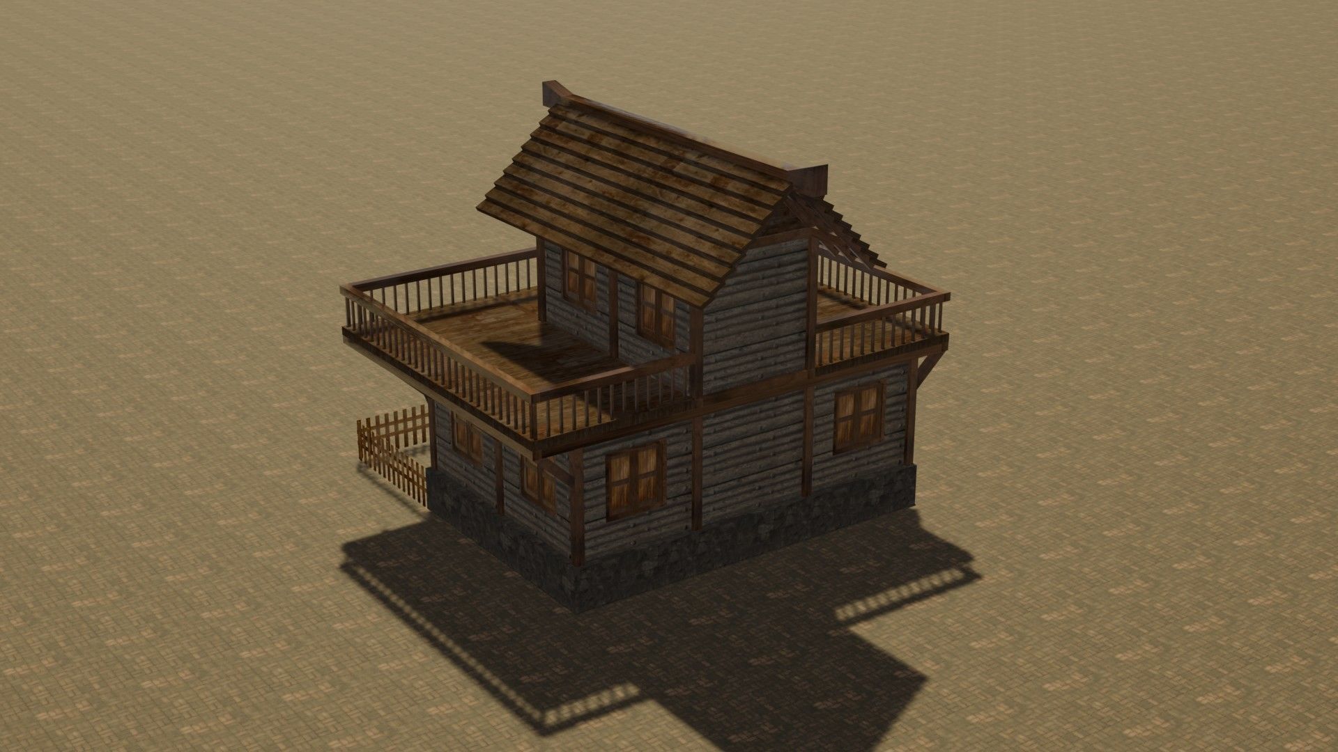 Medieval house eight 4 Low-poly 3D model_8