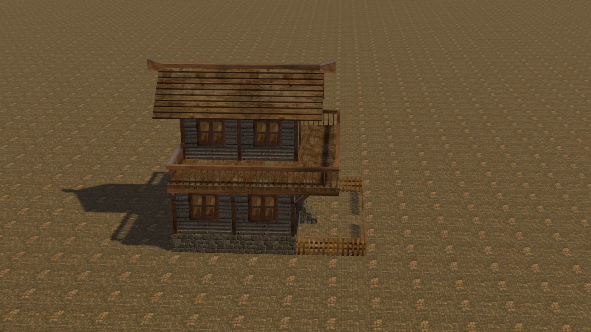 Medieval house eight 4 Low-poly 3D model_6