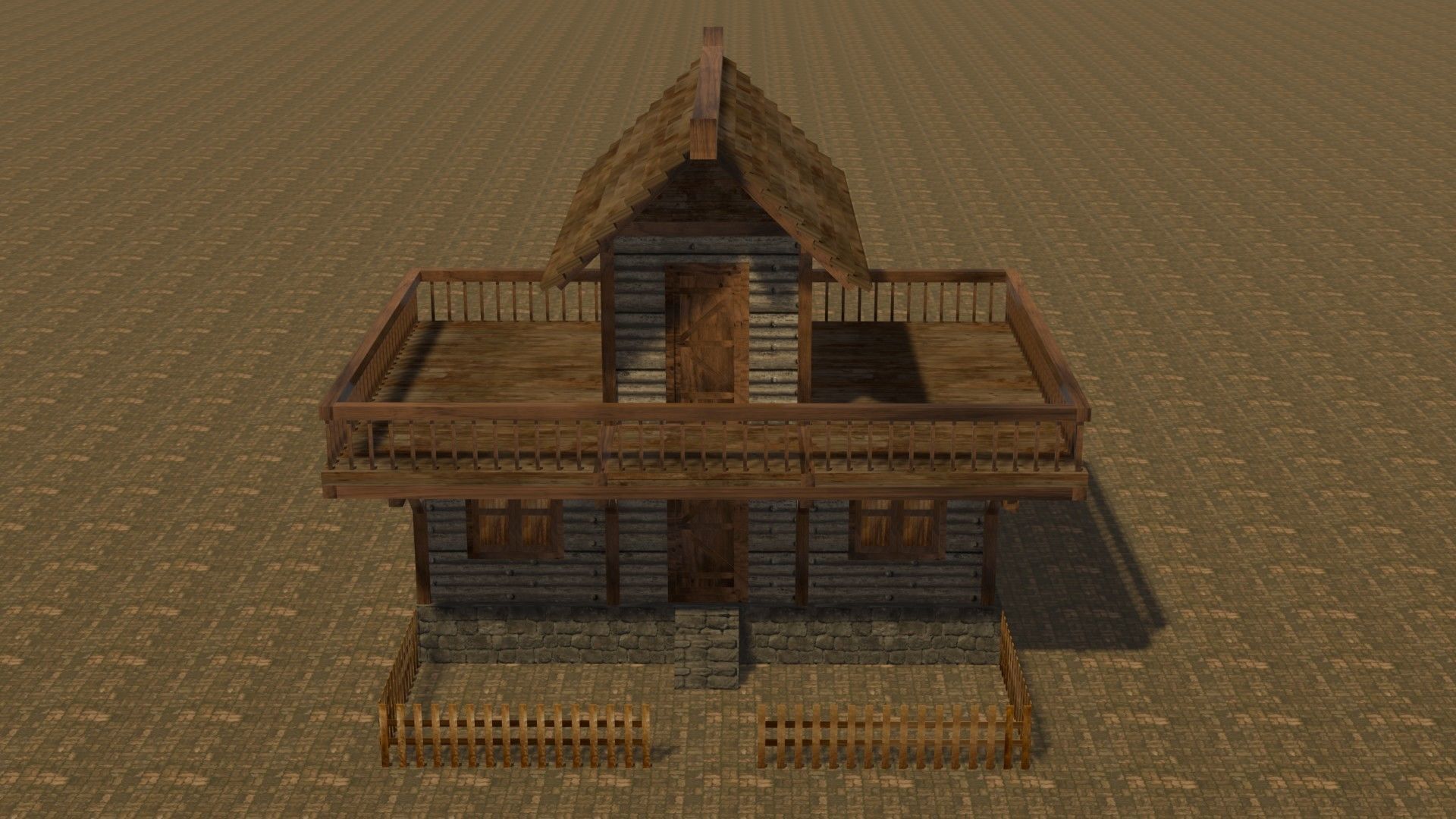 Medieval house eight 4 Low-poly 3D model_1