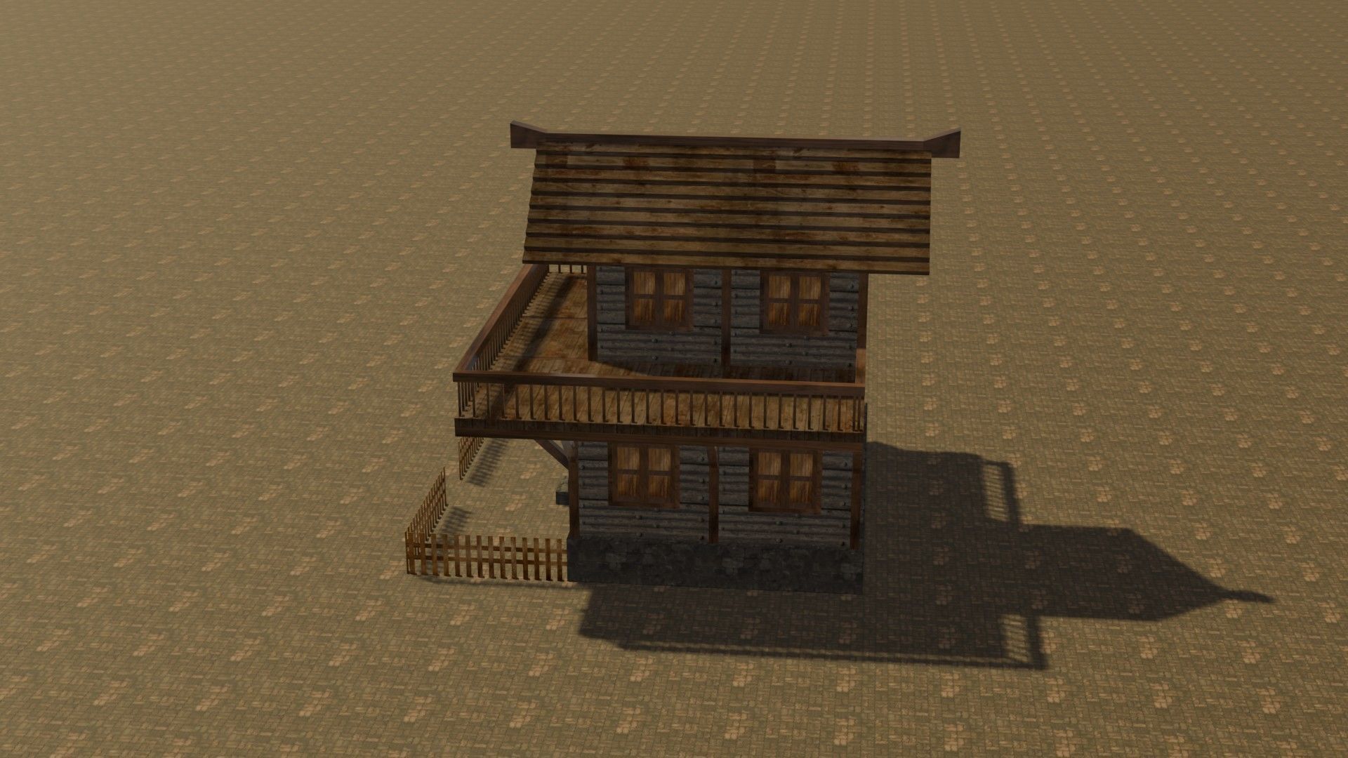 Medieval house eight 4 Low-poly 3D model_9