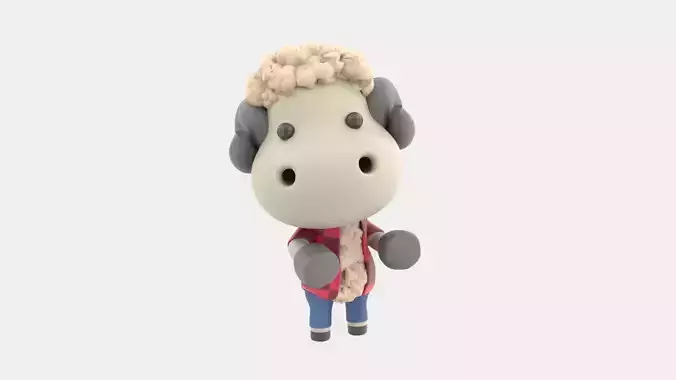 Cute Sheep 3D Illustration