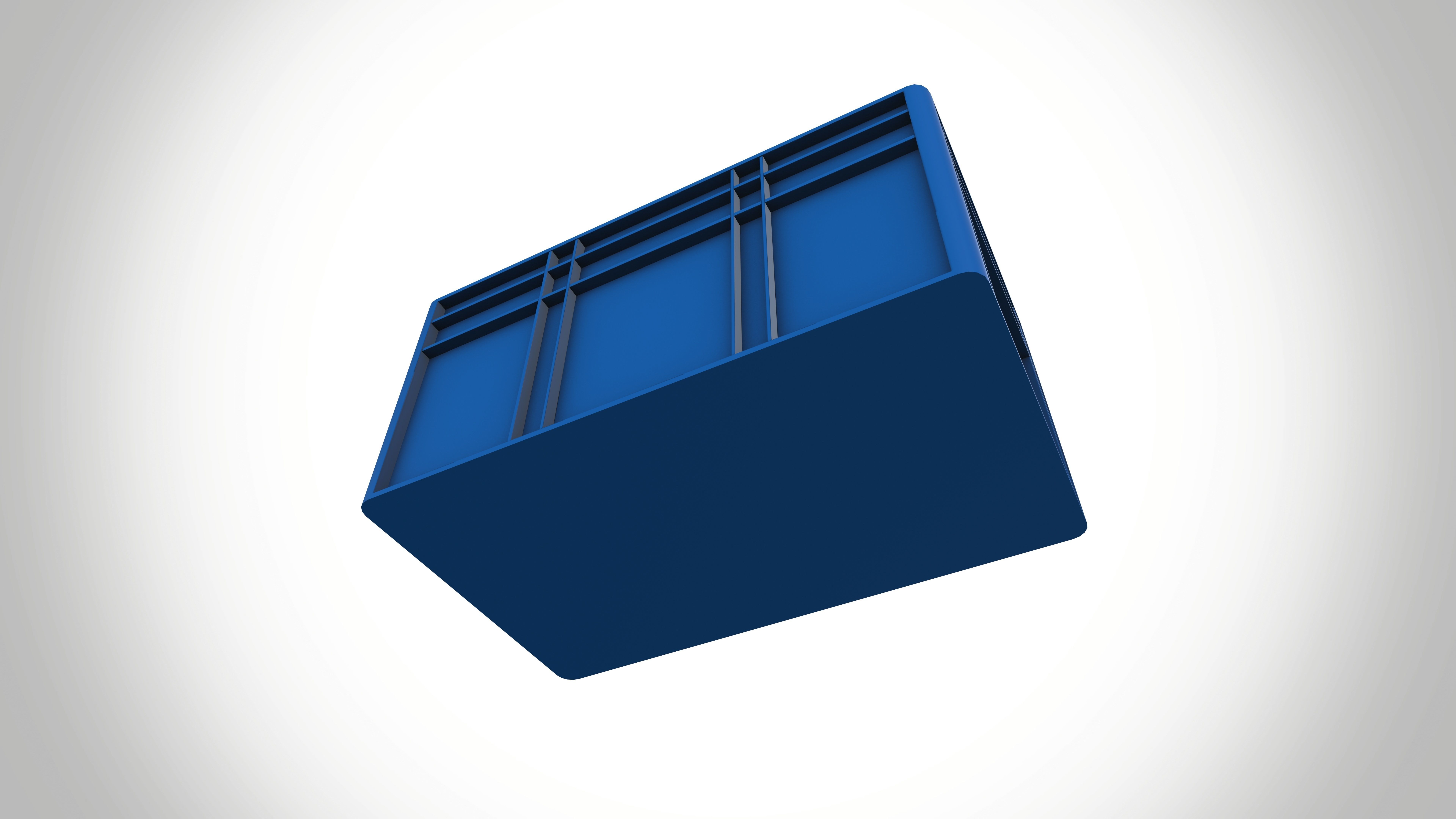 Industrial Plastic Storage Crate Low-poly 3D model_5