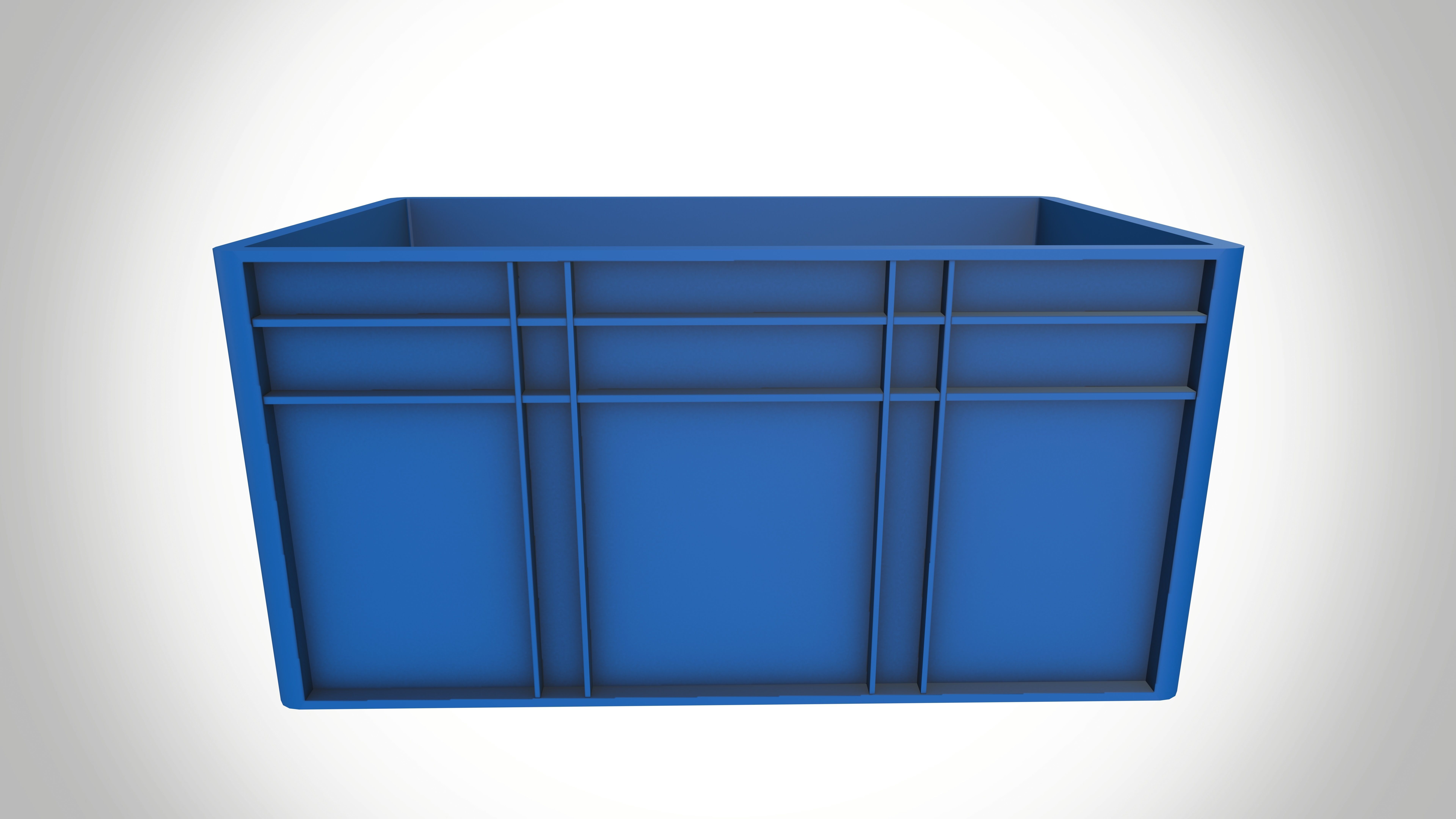 Industrial Plastic Storage Crate Low-poly 3D model_6